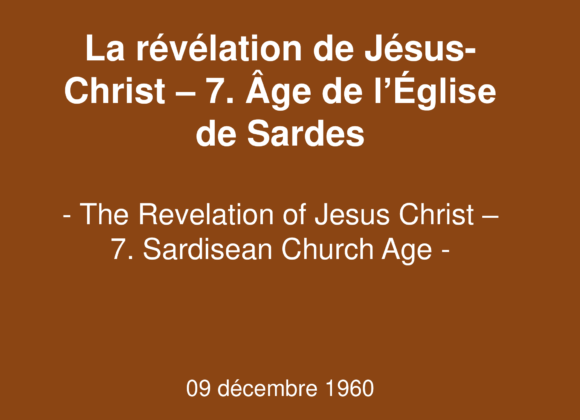 La révélation de Jésus-Christ – 7. Age de l’Eglise de Sardes