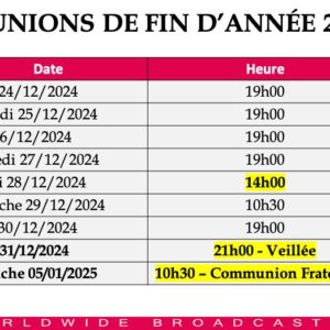 Réunion de fin d’année 2024