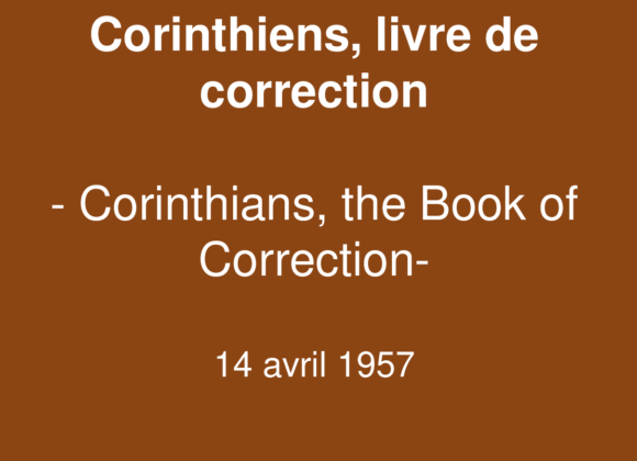 Corinthiens, livre de correction