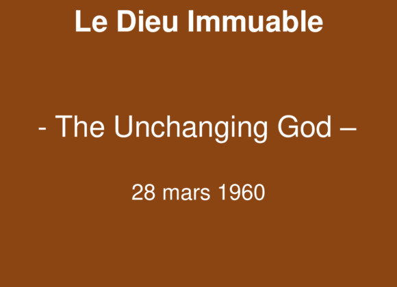 Le Dieu Immuable