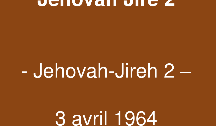 Jéhovah Jiré 2