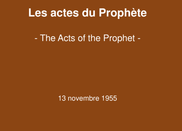 Les actes du Prophète