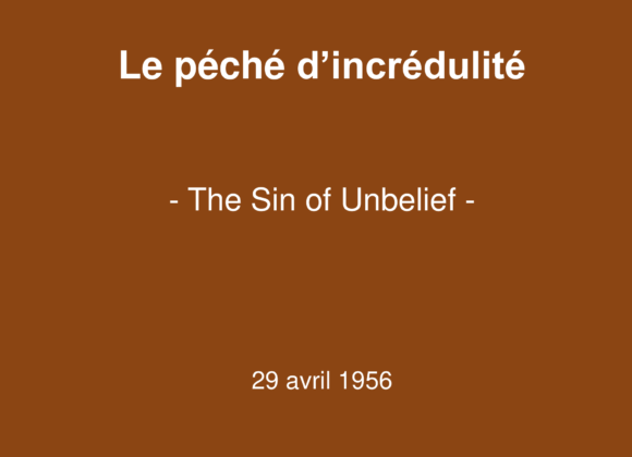Le péché d’incrédulité
